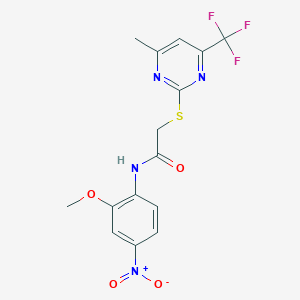 N-(2-methoxy-4-nitrophenyl)-2-{[4-methyl-6-(trifluoromethyl)-2-pyrimidinyl]thio}acetamide