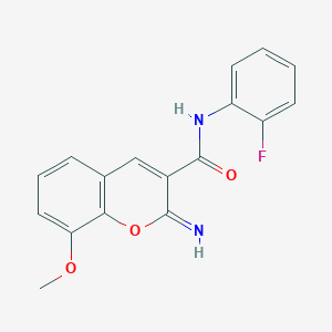 molecular formula C17H13FN2O3 B420938 N-(2-fluorophenyl)-2-imino-8-methoxy-2H-chromene-3-carboxamide 