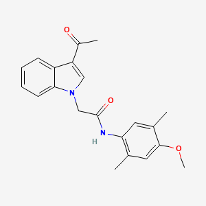 molecular formula C21H22N2O3 B4209417 2-(3-acetyl-1H-indol-1-yl)-N-(4-methoxy-2,5-dimethylphenyl)acetamide 