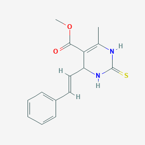 molecular formula C15H16N2O2S B420943 (E)-methyl 6-methyl-4-styryl-2-thioxo-1,2,3,4-tetrahydropyrimidine-5-carboxylate 