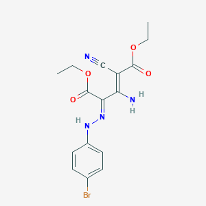 molecular formula C16H17BrN4O4 B420944 Diethyl 3-amino-4-[(4-bromophenyl)hydrazono]-2-cyano-2-pentenedioate 