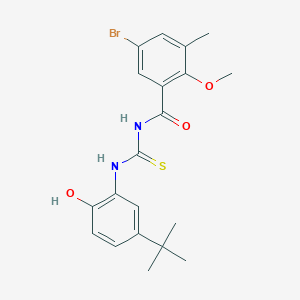 5-bromo-N-{[(5-tert-butyl-2-hydroxyphenyl)amino]carbonothioyl}-2-methoxy-3-methylbenzamide