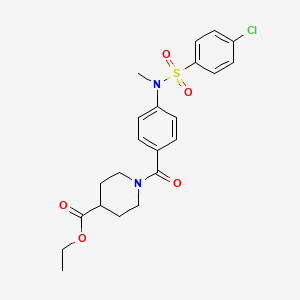 ethyl 1-[4-(N-methyl-4-chlorobenzenesulfonamido)benzoyl]piperidine-4-carboxylate