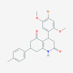 4-(4-bromo-2,5-dimethoxyphenyl)-7-(4-methylphenyl)-4,6,7,8-tetrahydro-2,5(1H,3H)-quinolinedione