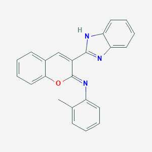 molecular formula C23H17N3O B420953 N-[(2Z)-3-(1H-benzimidazol-2-yl)-2H-chromen-2-ylidene]-2-methylaniline CAS No. 314035-48-8
