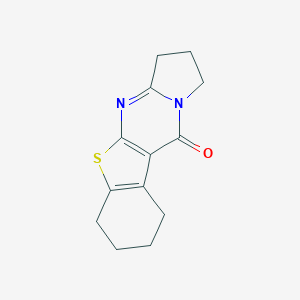 molecular formula C13H14N2OS B420957 2,3,6,7,8,9-hexahydro[1]benzothieno[2,3-d]pyrrolo[1,2-a]pyrimidin-10(1H)-one 