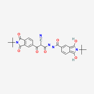 2-tert-butyl-N-[3-(2-tert-butyl-1,3-dioxoisoindol-5-yl)-2-cyano-3-oxopropanoyl]imino-1,3-dihydroxyisoindole-5-carboxamide