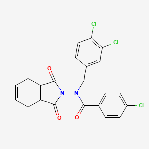 molecular formula C22H17Cl3N2O3 B4209583 4-chloro-N-(3,4-dichlorobenzyl)-N-(1,3-dioxo-1,3,3a,4,7,7a-hexahydro-2H-isoindol-2-yl)benzamide 