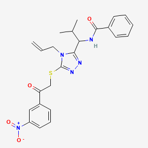 N-{2-methyl-1-[5-{[2-(3-nitrophenyl)-2-oxoethyl]sulfanyl}-4-(prop-2-en-1-yl)-4H-1,2,4-triazol-3-yl]propyl}benzamide