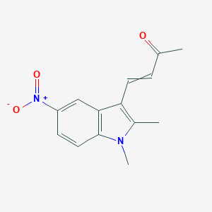 molecular formula C14H14N2O3 B420960 4-(1,2-Dimethyl-5-nitroindol-3-yl)but-3-en-2-one CAS No. 133414-98-9