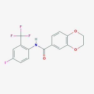 N-[4-iodo-2-(trifluoromethyl)phenyl]-2,3-dihydro-1,4-benzodioxine-6-carboxamide