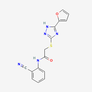 N-(2-cyanophenyl)-2-[[5-(furan-2-yl)-1H-1,2,4-triazol-3-yl]sulfanyl]acetamide