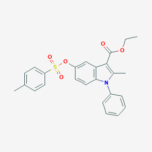 molecular formula C25H23NO5S B420963 ethyl 2-methyl-5-{[(4-methylphenyl)sulfonyl]oxy}-1-phenyl-1H-indole-3-carboxylate CAS No. 88461-73-8