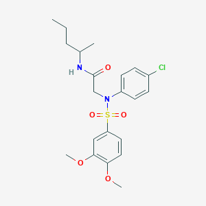 N~2~-(4-chlorophenyl)-N~2~-[(3,4-dimethoxyphenyl)sulfonyl]-N~1~-(1-methylbutyl)glycinamide