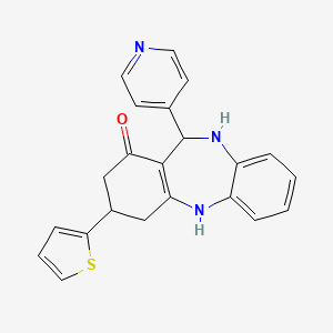 11-(4-pyridinyl)-3-(2-thienyl)-2,3,4,5,10,11-hexahydro-1H-dibenzo[b,e][1,4]diazepin-1-one