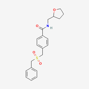 molecular formula C20H23NO4S B4209674 4-[(Benzylsulfonyl)methyl]-N~1~-(tetrahydro-2-furanylmethyl)benzamide 