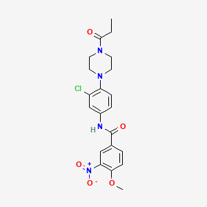 N-[3-chloro-4-(4-propionyl-1-piperazinyl)phenyl]-4-methoxy-3-nitrobenzamide