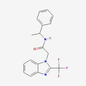 N-(1-phenylethyl)-2-[2-(trifluoromethyl)-1H-benzimidazol-1-yl]acetamide