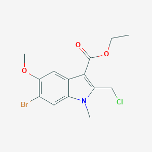 molecular formula C14H15BrClNO3 B420969 ethyl 6-bromo-2-(chloromethyl)-5-methoxy-1-methyl-1H-indole-3-carboxylate 