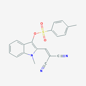 molecular formula C20H15N3O3S B420972 2-(2,2-dicyanoethenyl)-1-methyl-1H-indol-3-yl 4-methylbenzenesulfonate 