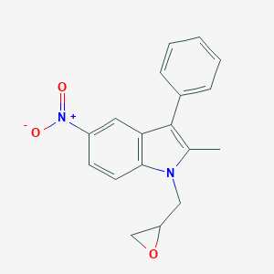 molecular formula C18H16N2O3 B420974 5-nitro-2-methyl-1-(2-oxiranylmethyl)-3-phenyl-1H-indole 