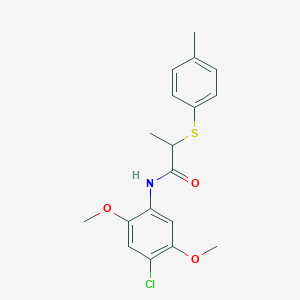 N-(4-chloro-2,5-dimethoxyphenyl)-2-[(4-methylphenyl)thio]propanamide