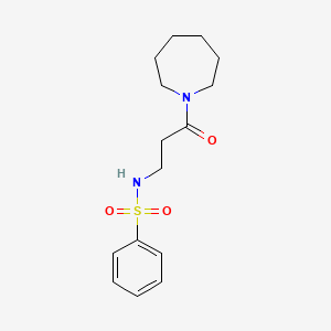 molecular formula C15H22N2O3S B4209791 N-[3-(1-azepanyl)-3-oxopropyl]benzenesulfonamide 