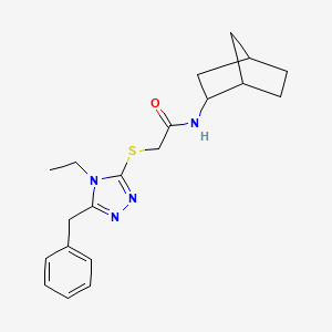 2-[(5-benzyl-4-ethyl-1,2,4-triazol-3-yl)sulfanyl]-N-(2-bicyclo[2.2.1]heptanyl)acetamide