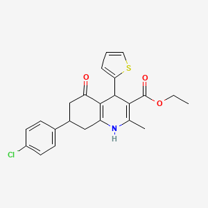 molecular formula C23H22ClNO3S B4209806 ethyl 7-(4-chlorophenyl)-2-methyl-5-oxo-4-(2-thienyl)-1,4,5,6,7,8-hexahydro-3-quinolinecarboxylate 