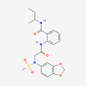 2-{[N-1,3-benzodioxol-5-yl-N-(methylsulfonyl)glycyl]amino}-N-(sec-butyl)benzamide