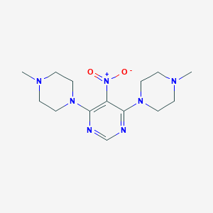 molecular formula C14H23N7O2 B420982 5-Nitro-4,6-bis(4-methyl-1-piperazinyl)pyrimidine 