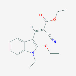 molecular formula C18H20N2O3 B420984 ethyl 2-cyano-3-(2-ethoxy-1-ethyl-1H-indol-3-yl)acrylate 
