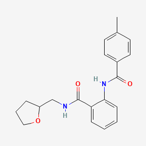 molecular formula C20H22N2O3 B4209850 2-[(4-methylbenzoyl)amino]-N-(tetrahydro-2-furanylmethyl)benzamide 