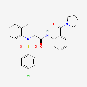 N~2~-[(4-chlorophenyl)sulfonyl]-N~2~-(2-methylphenyl)-N~1~-[2-(1-pyrrolidinylcarbonyl)phenyl]glycinamide