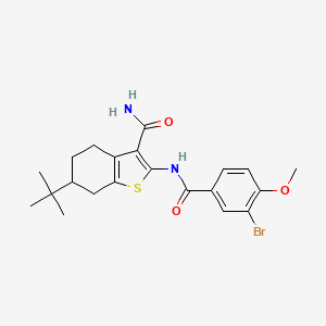 molecular formula C21H25BrN2O3S B4209933 2-[(3-bromo-4-methoxybenzoyl)amino]-6-tert-butyl-4,5,6,7-tetrahydro-1-benzothiophene-3-carboxamide 