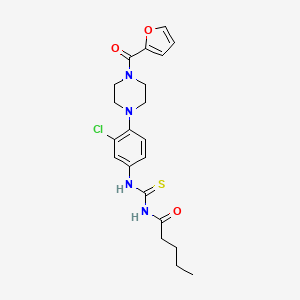 molecular formula C21H25ClN4O3S B4209938 N-({3-chloro-4-[4-(furan-2-ylcarbonyl)piperazin-1-yl]phenyl}carbamothioyl)pentanamide 