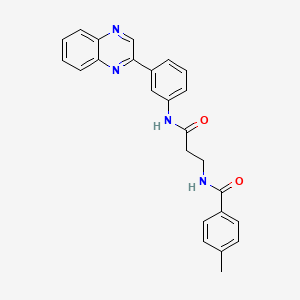 4-Methyl-N~1~-{3-oxo-3-[3-(2-quinoxalinyl)anilino]propyl}benzamide