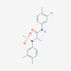 molecular formula C19H23ClN2O3S B4209956 N~1~-(3-chloro-4-methylphenyl)-N~2~-(3,4-dimethylphenyl)-N~2~-(methylsulfonyl)alaninamide 