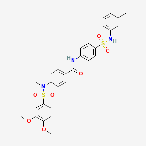 molecular formula C29H29N3O7S2 B4209965 4-[[(3,4-dimethoxyphenyl)sulfonyl](methyl)amino]-N-(4-{[(3-methylphenyl)amino]sulfonyl}phenyl)benzamide 