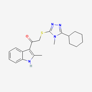 2-[(5-CYCLOHEXYL-4-METHYL-4H-1,2,4-TRIAZOL-3-YL)SULFANYL]-1-(2-METHYL-1H-INDOL-3-YL)ETHAN-1-ONE