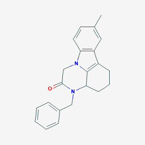 molecular formula C22H22N2O B420999 3-Benzyl-8-methyl-3a,4,5,6-tetrahydro-1H-pyrazino[3,2,1-jk]carbazol-2(3H)-one 