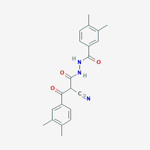 N'-[2-cyano-3-(3,4-dimethylphenyl)-3-oxopropanoyl]-3,4-dimethylbenzohydrazide