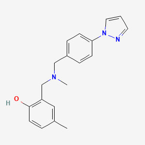 molecular formula C19H21N3O B4210015 4-methyl-2-({methyl[4-(1H-pyrazol-1-yl)benzyl]amino}methyl)phenol 