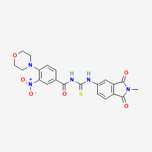 molecular formula C21H19N5O6S B4210036 N-[(2-methyl-1,3-dioxo-2,3-dihydro-1H-isoindol-5-yl)carbamothioyl]-4-(morpholin-4-yl)-3-nitrobenzamide 