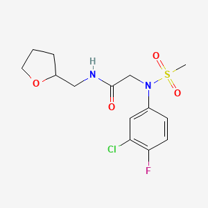 molecular formula C14H18ClFN2O4S B4210040 N~2~-(3-chloro-4-fluorophenyl)-N~2~-(methylsulfonyl)-N~1~-(tetrahydro-2-furanylmethyl)glycinamide 