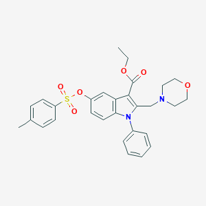 molecular formula C29H30N2O6S B421005 Ethyl 5-(4-methylphenyl)sulfonyloxy-2-(morpholin-4-ylmethyl)-1-phenylindole-3-carboxylate CAS No. 369605-31-2