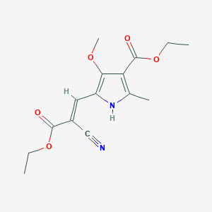 molecular formula C15H18N2O5 B421006 ethyl 5-(2-cyano-3-ethoxy-3-oxo-1-propenyl)-4-methoxy-2-methyl-1H-pyrrole-3-carboxylate 