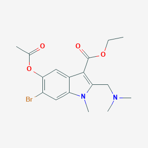 molecular formula C17H21BrN2O4 B421007 ethyl 5-(acetyloxy)-6-bromo-2-[(dimethylamino)methyl]-1-methyl-1H-indole-3-carboxylate 