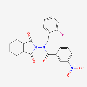 molecular formula C22H20FN3O5 B4210075 N-(1,3-dioxooctahydro-2H-isoindol-2-yl)-N-(2-fluorobenzyl)-3-nitrobenzamide 