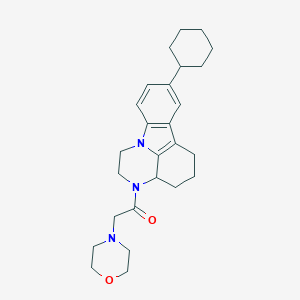 molecular formula C26H35N3O2 B421009 8-cyclohexyl-3-(4-morpholinylacetyl)-2,3,3a,4,5,6-hexahydro-1H-pyrazino[3,2,1-jk]carbazole CAS No. 170964-71-3
